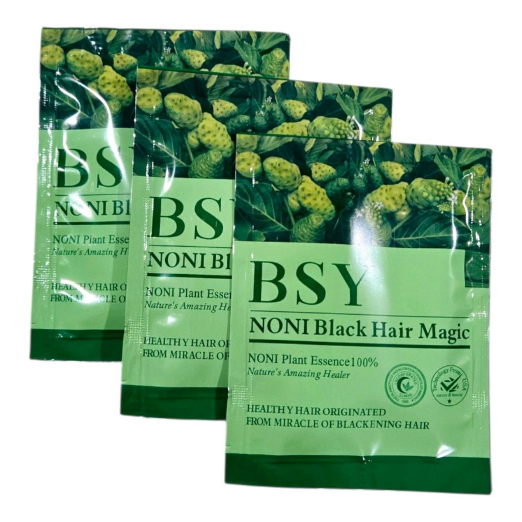 [ PROMO HEMAT ] BSY NONI Shampo Penghitam Rambut Alami Organik 20ml - BSY NONI Black Hair Magic Asli
