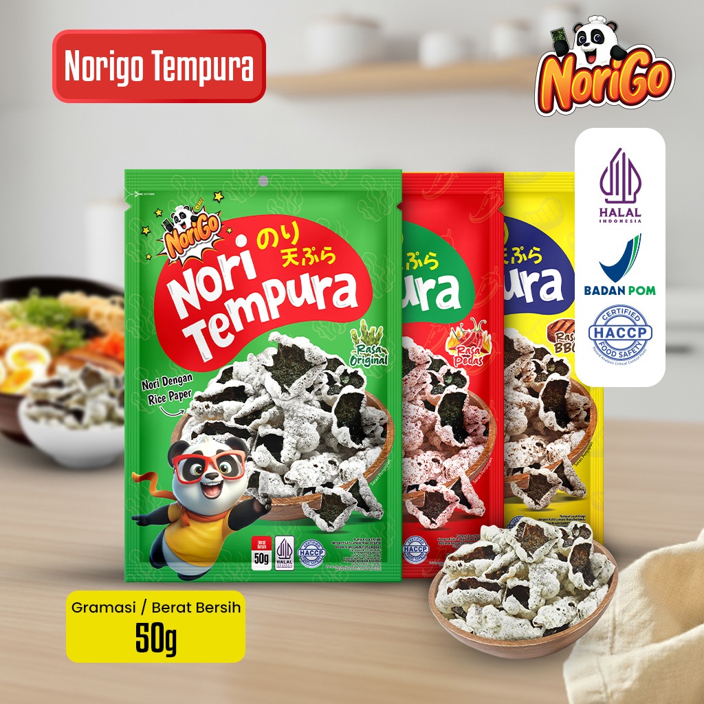 [HALAL] NORIGO NORI TEMPURA 50GR / SNACK NORI / SNACK RUMPUT LAUT