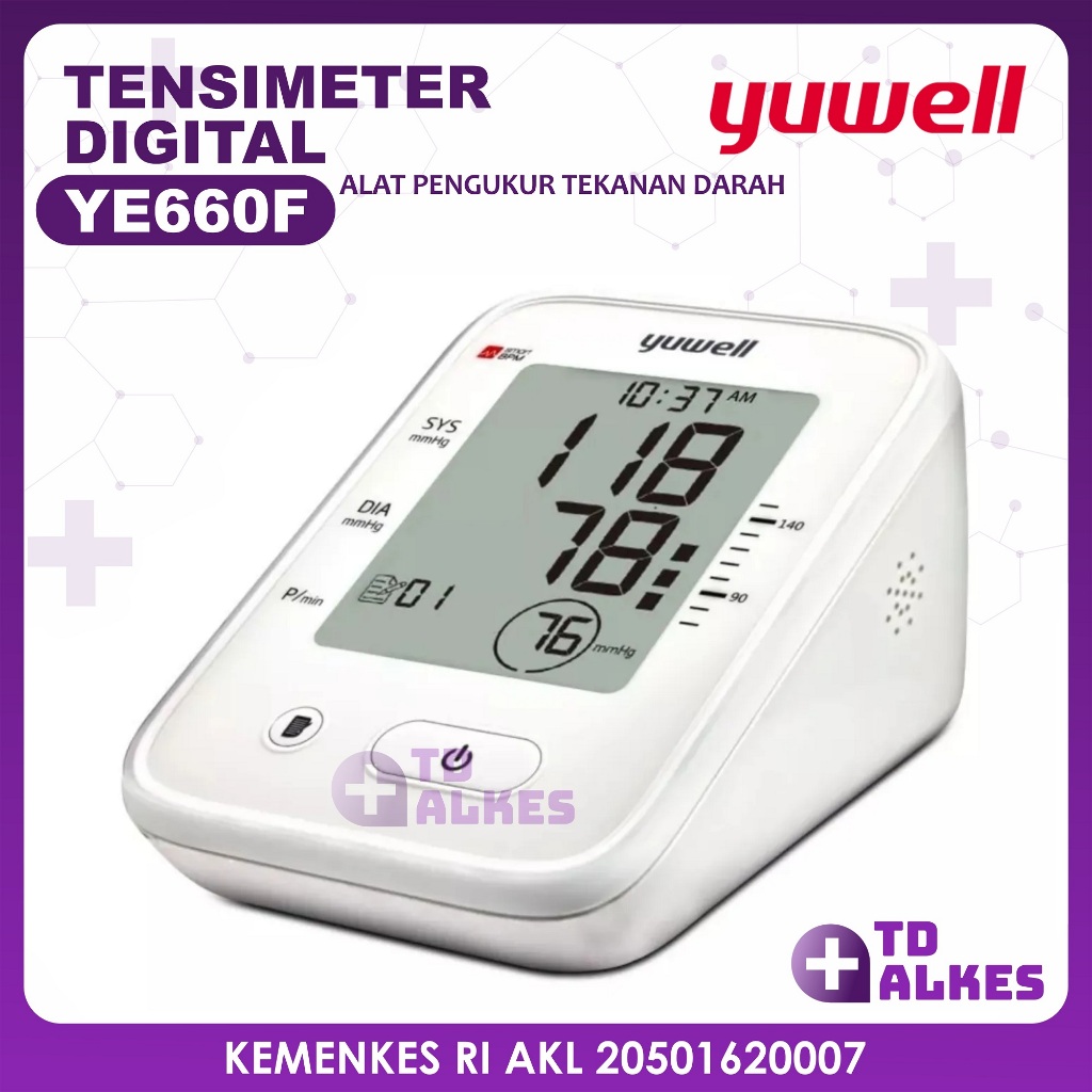 Yuwell Alat Ukur Cek Tekanan Darah Medis Tensi Tensimeter Digital YE660F Yuwell