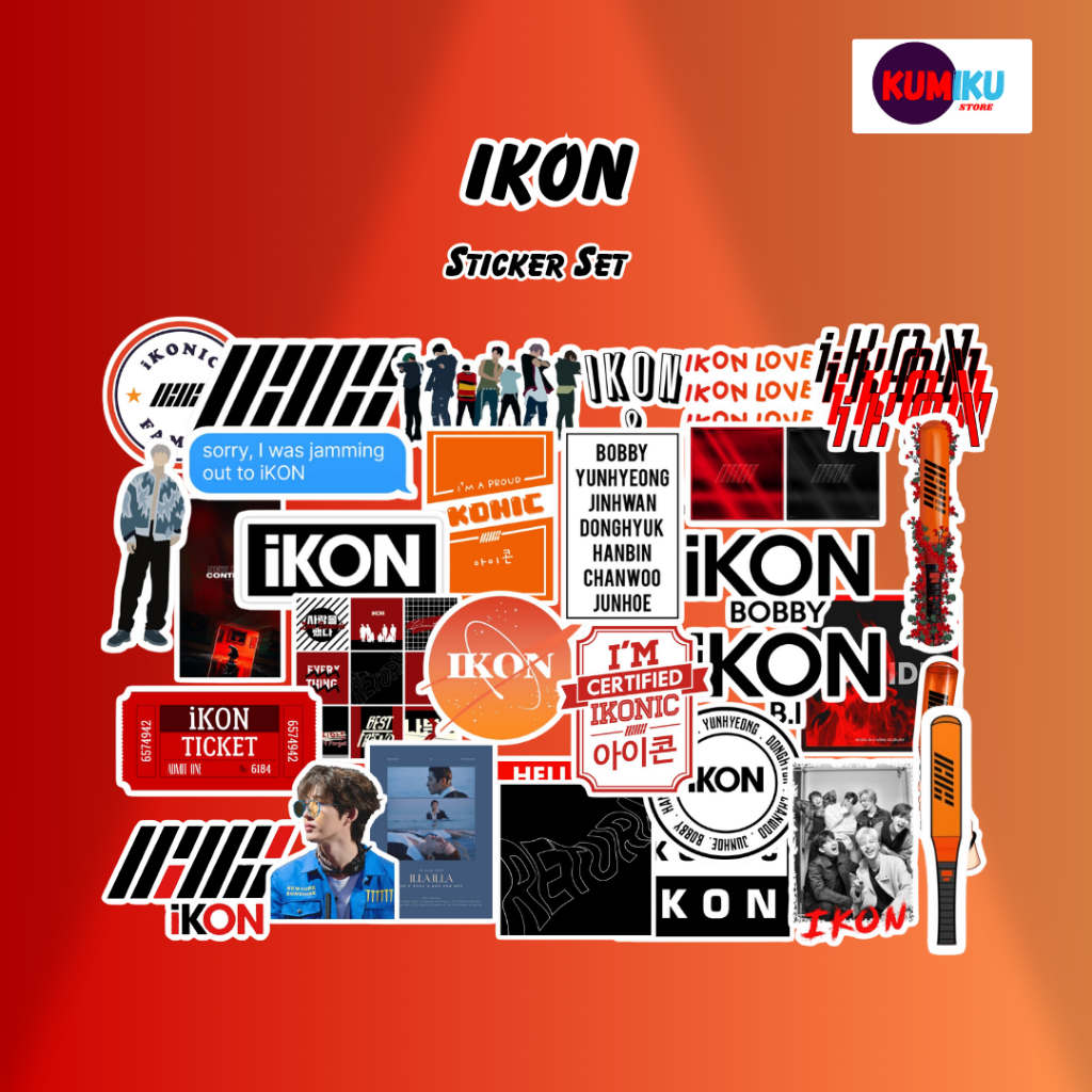 Sticker Ikon | Aesthetic | Sticker Kpop | Sticker Anime | Laptop | Tumbler | Vinyl | Die Cut