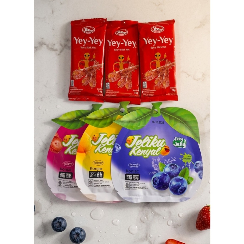 Ikky Jelly JellyKu Kenyal Mix Campur Camilan Latio yey yey Pedas Gurih Halal