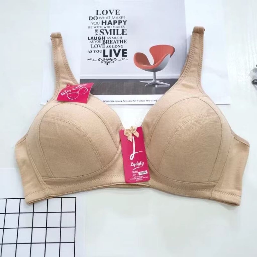 BH lidily L030 | Bra Cup Big Size Tanpa Busa & Kawat Kait 3 | Bh Lydyly Bahan Nyaman Dipakai Seharia