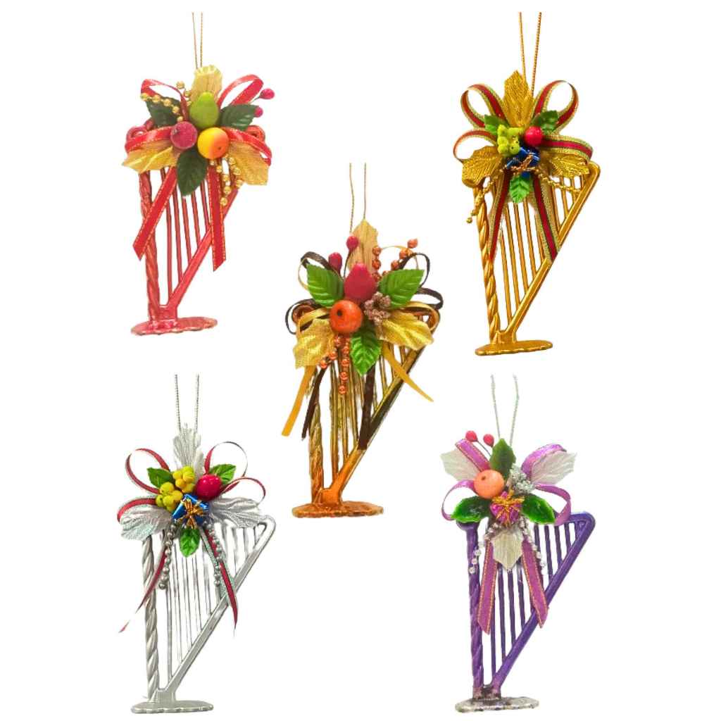 Ornamen Natal Alat Musik Harpa Hias / Gantungan Pohon Natal (HRP 95)