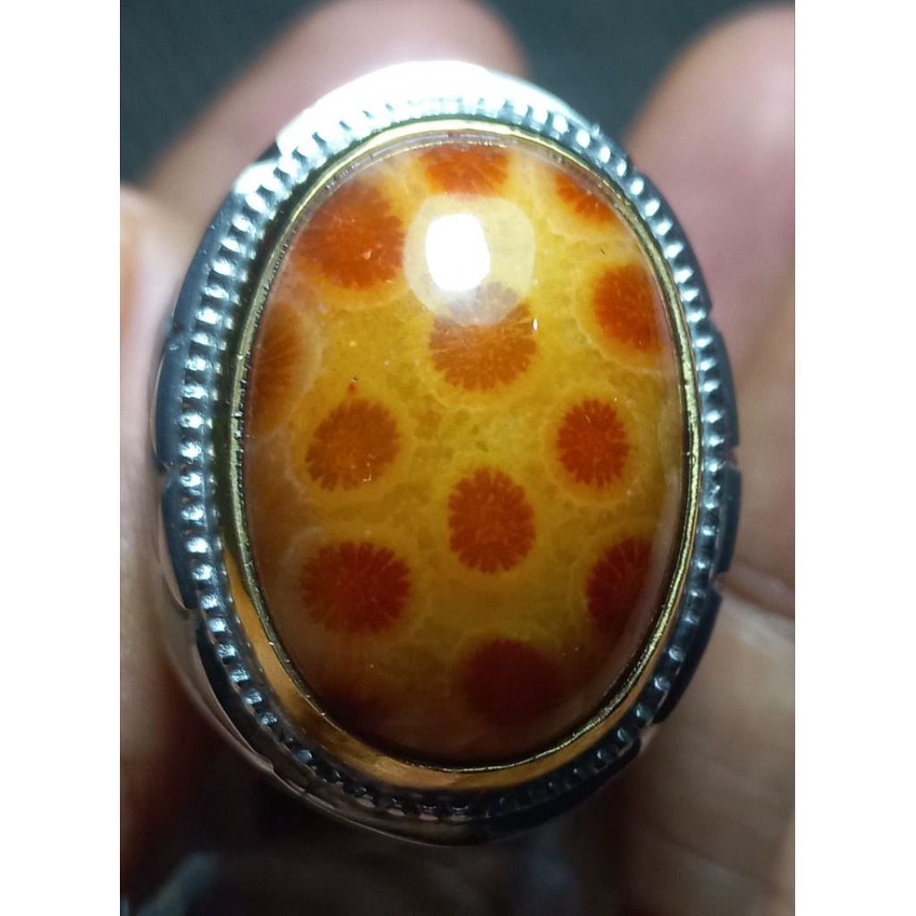 Cincin Akik Teratai Merah Super Quality