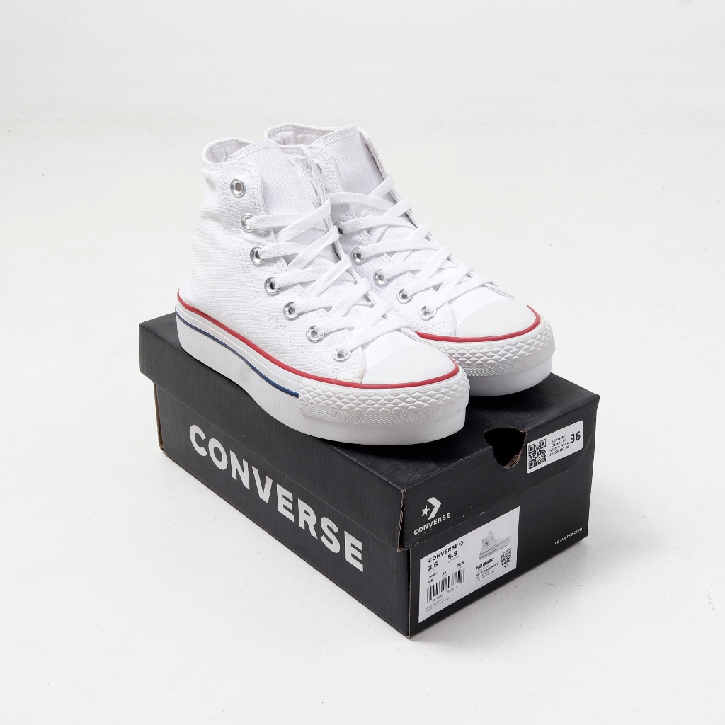 (FTBX) Sepatu Sneakers Converse Classics Hi Platform White