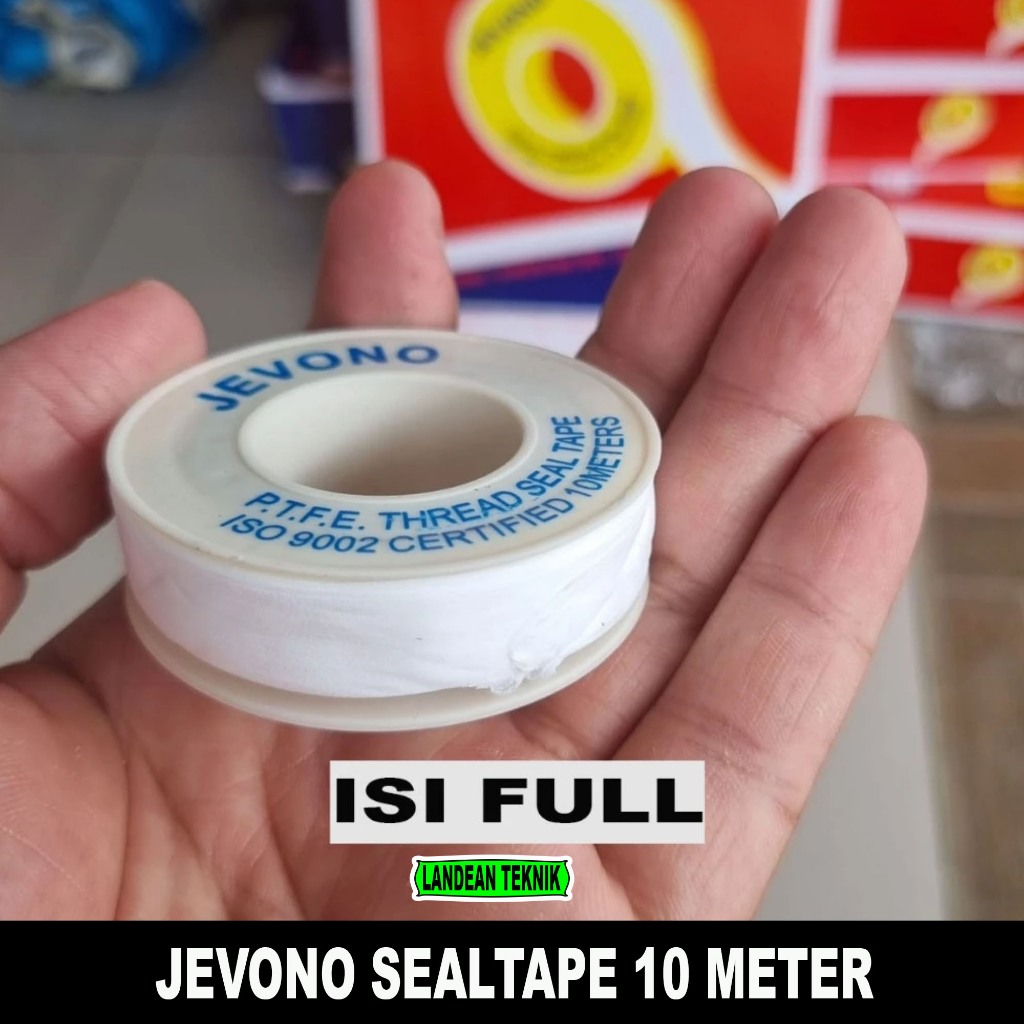 JEVONO Seal Tape 10 Meter / Isolasi Kran Pipa Ukuran 12 mm x 10 meter / Selotip pipa / Solasi kran a