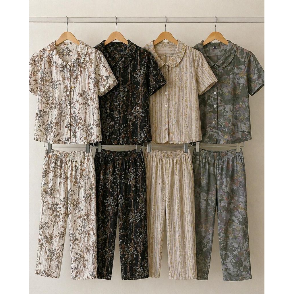PAKET KOMBO HEMAT 3 PCS WARNA RANDOM CP RAYON SIE LIE | BAJU TIDUR | PIYAMA | COD