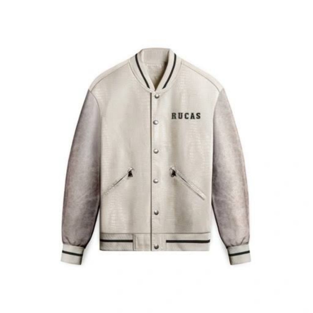 RUCAS - PYTHON LEATHER WHITE JACKET