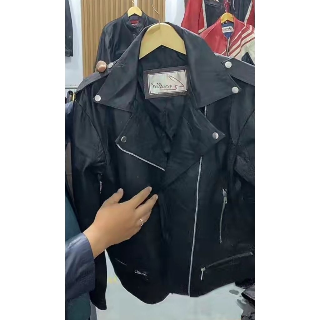 leather cow jaket ramones