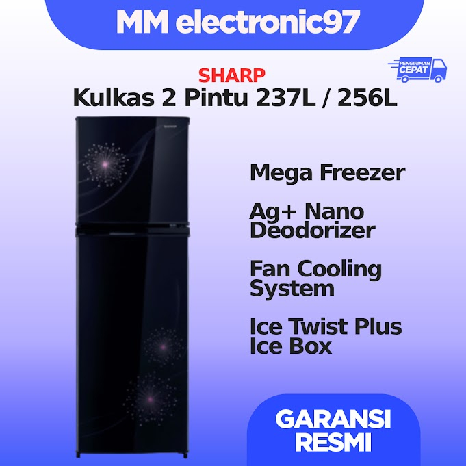Kulkas Sharp 2 pintu Sj-317MGDB/DP SJ317MG DB/DP