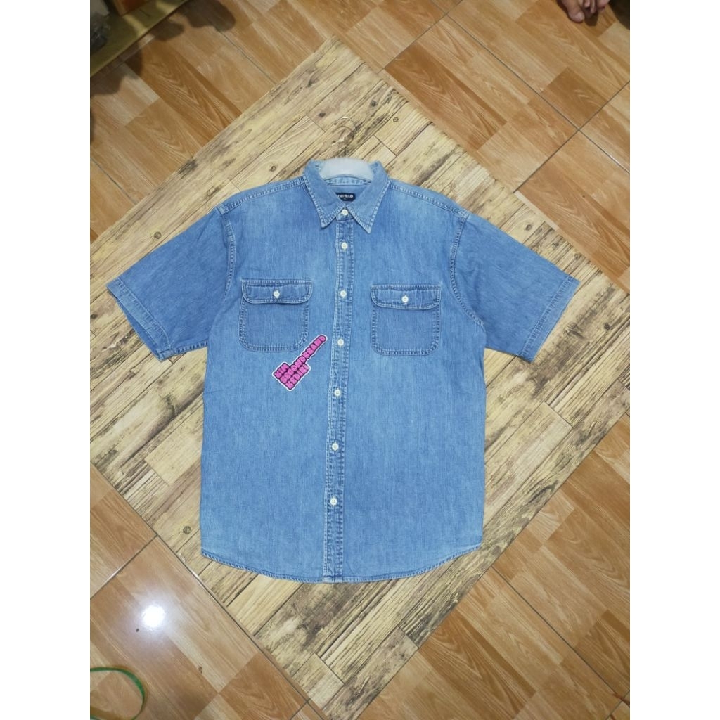 kemeja denim jeans size jumbo cowok uniqlo