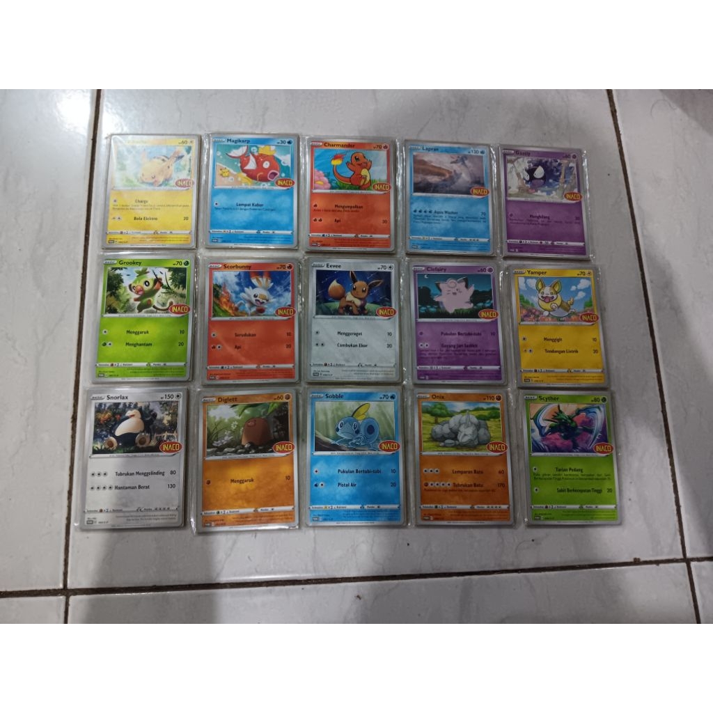 kartu pokemon inaco full set 15 kartu