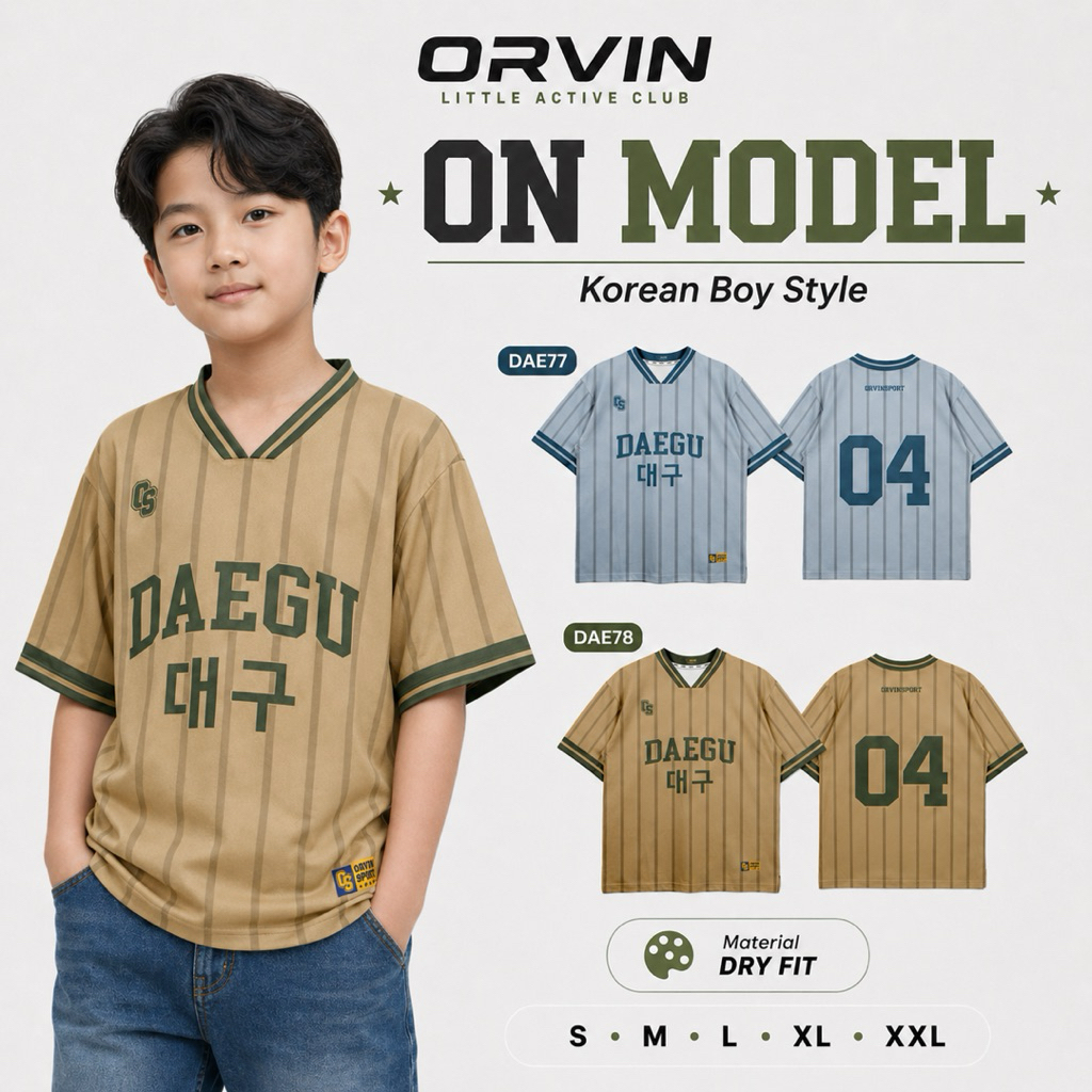Orvin Oversized Jersey Anak Laki-laki Korean Style State Daegu Series