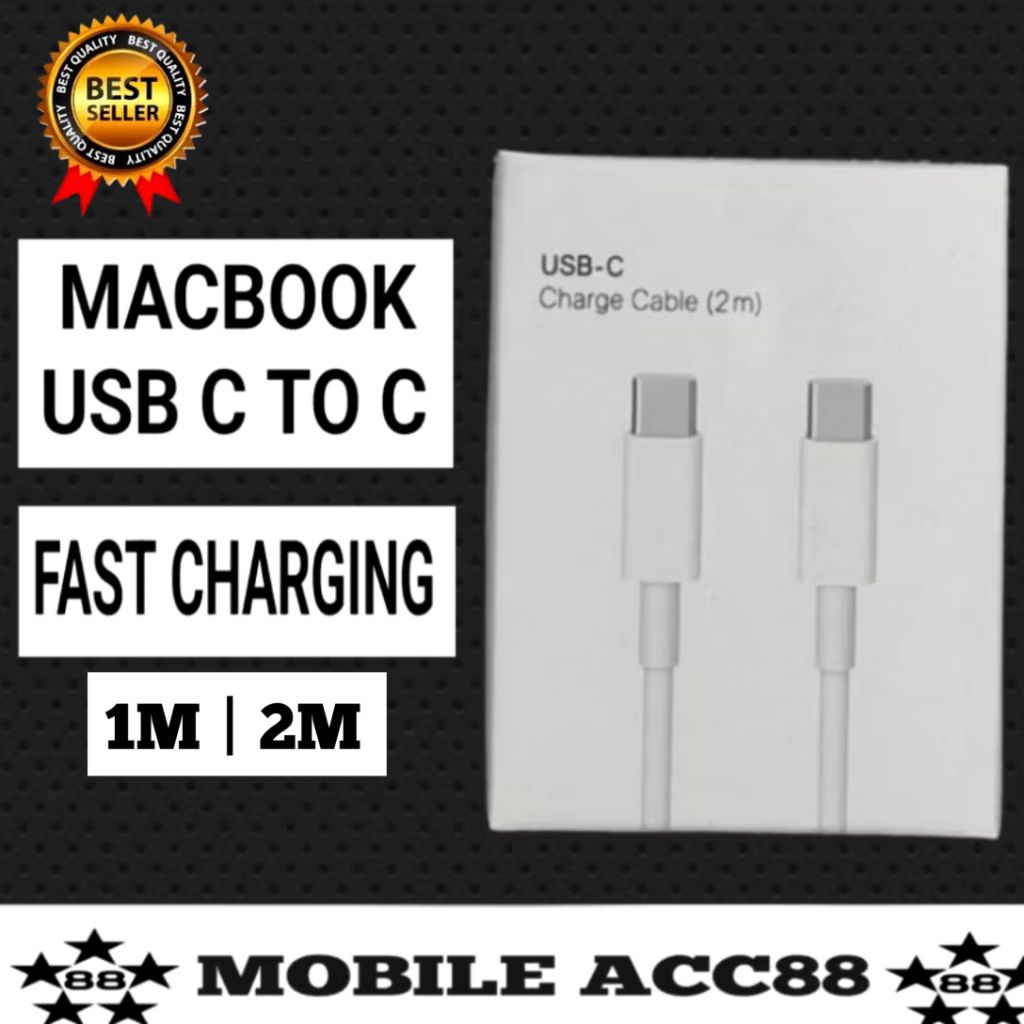 Kabel MacBook AIR PRO M1 M2 IPAD USB-C TO C 1 / 2 Meter Fast charging Type C To Type-C