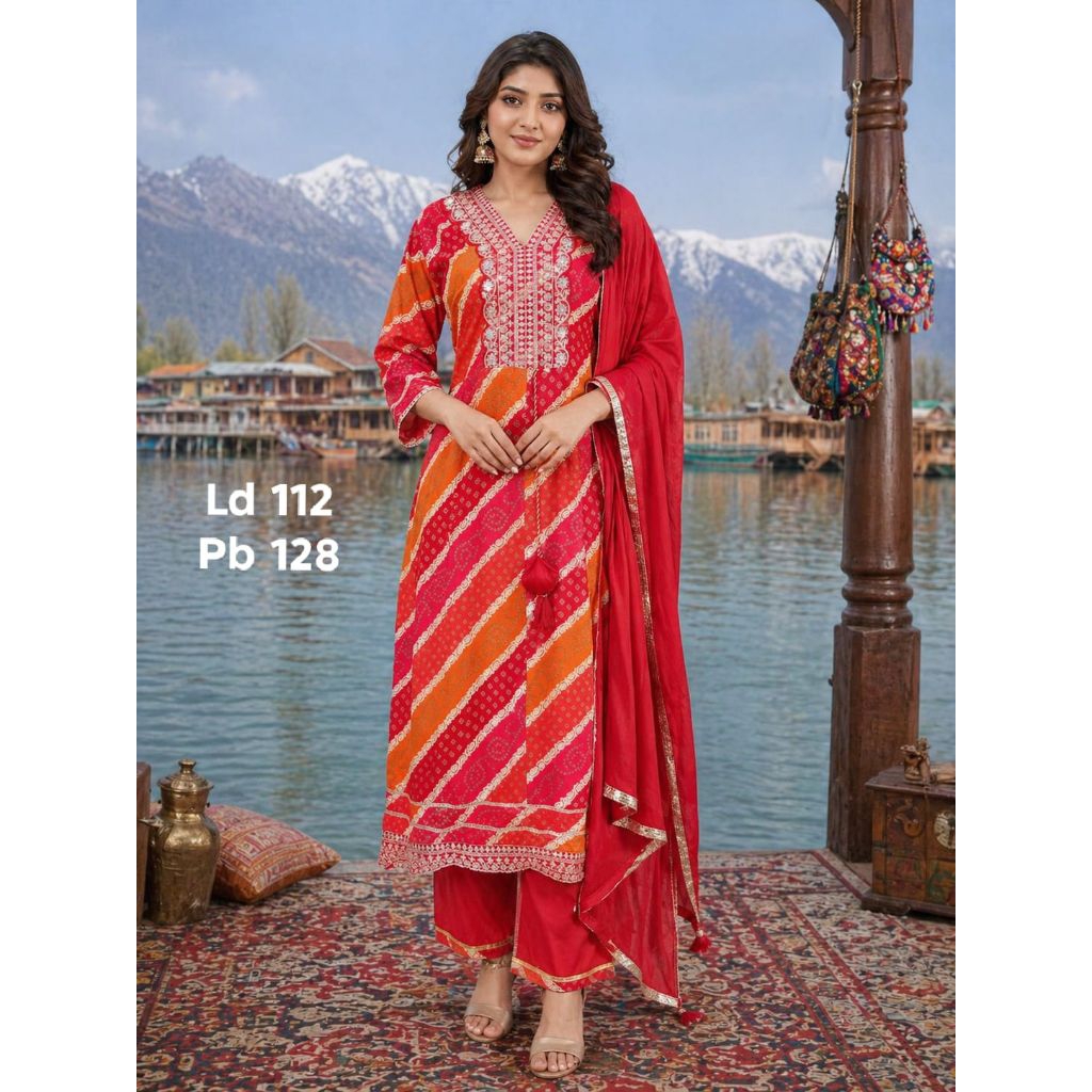 Baju india Kurti Kurta wanita katun set celana Palazzo Pesta Bollywood