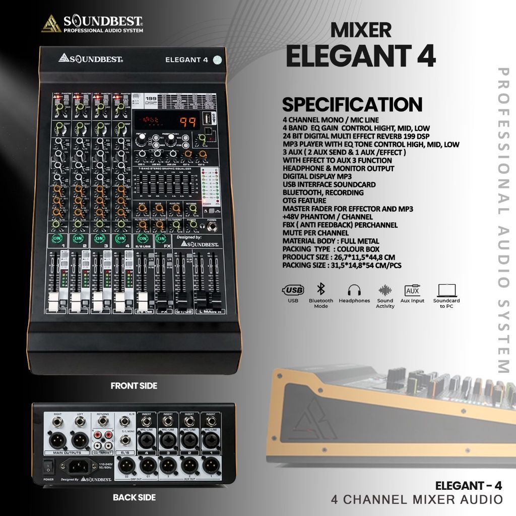 Mixer Soundbest ELEGANT 4 / 6 / 8 / 12 Canel komplit kompresor