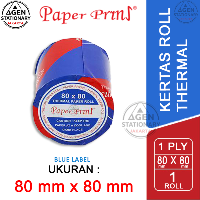 KERTAS STRUK THERMAL 80x80mm PAPERPRYNS PAPER PRINT BLUE LABEL PRINTER EDC KASIR POS PPOB WARNA HITA