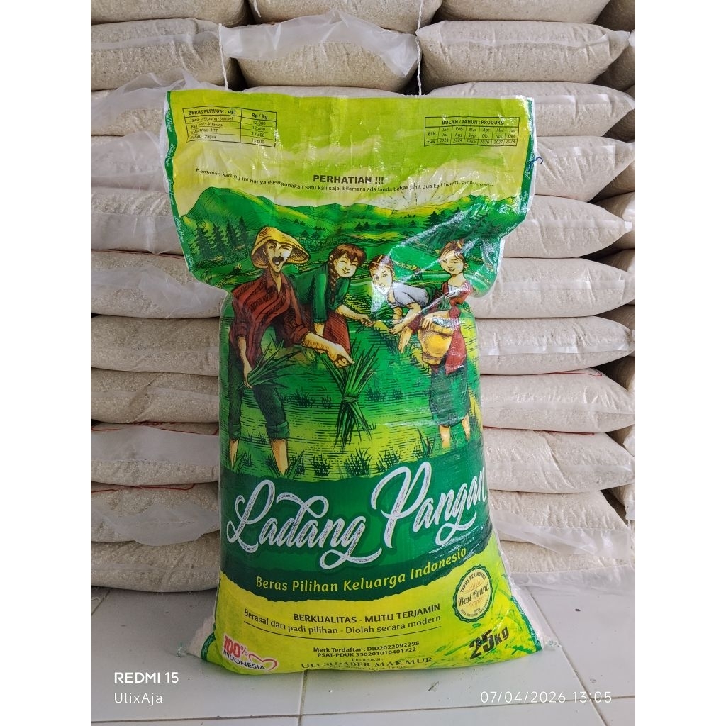 Beras Ladang Pangan 25kg | Beras Pulen Bersih Premium | Karung Besar Hemat untuk Keluarga & Usaha