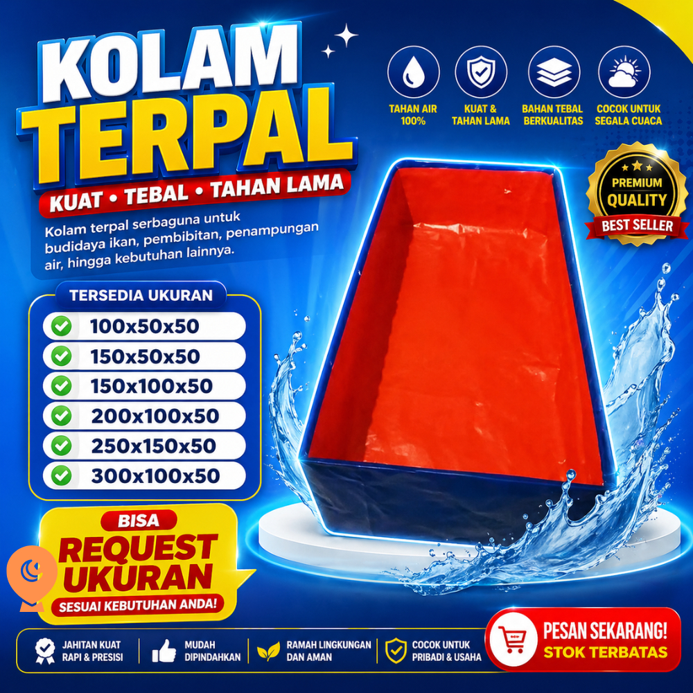 Terpal Kolam Ikan Anti Bocor Kuat Custom