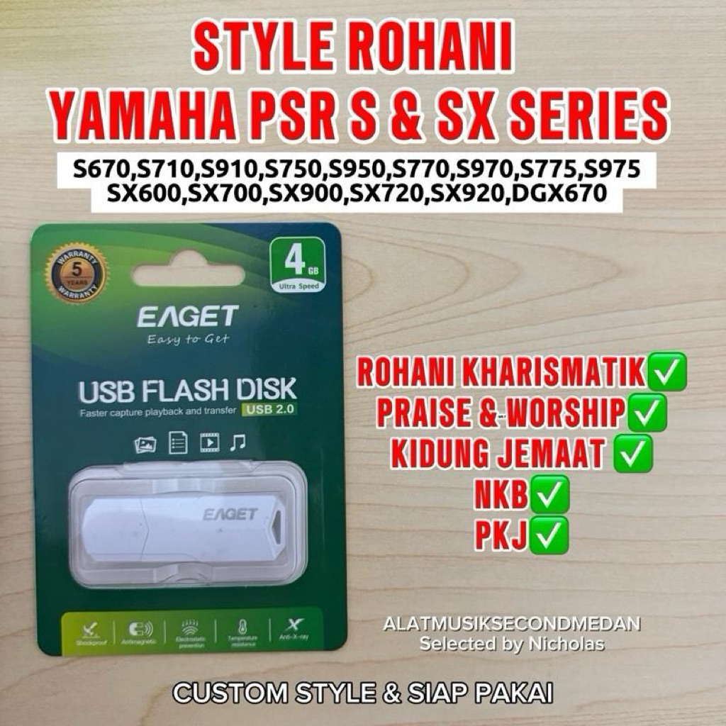STYLE ROHANI KEYBOARD YAMAHA PSR S/SX Seri Kharismatik Praise Worship Kidung Jemaat NKB PKJ Kompatib