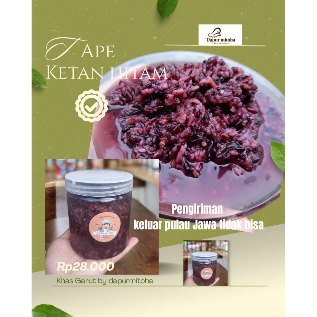 Tape Ketan Hitam Asli By Dapurmitoha Manisnya tanpa pemanis asli hasil fermentasi