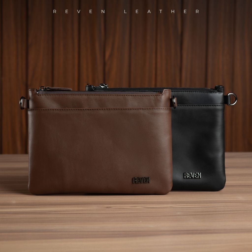 Handbag cluth pria kulit asli reven ADAM tas slempang original lokal brand new series