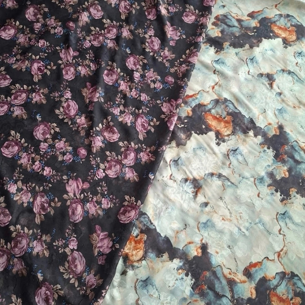 Kain Sifon Uragiri Motif Premium - Bahan Chiffon Silk Dot Textured timbul Mewah & Flowy
