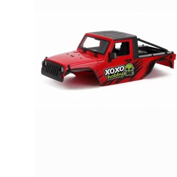 Body RC 1/10 jeep wrangler Rubicon Pick Up Hard body 313 (WARNA MERAH)