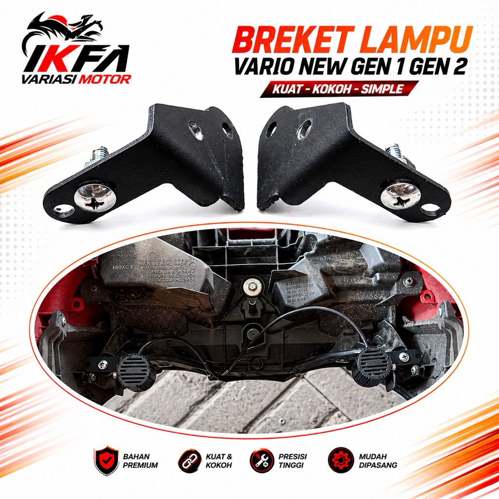 Breket Dudukan Lampu Tembak Braket Lampu D2 Laser Vario 160 Dudukan Lampu Tembak Kolong Vario 160 AB
