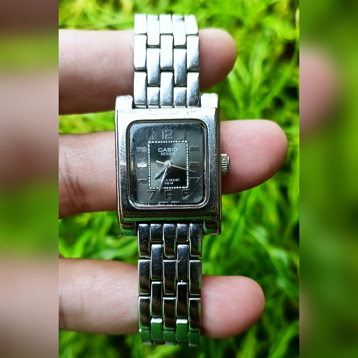 CASIO BESIDE LTP-1211 Grey Silver Watch Original Second | Jam tangan Wanita Preloved