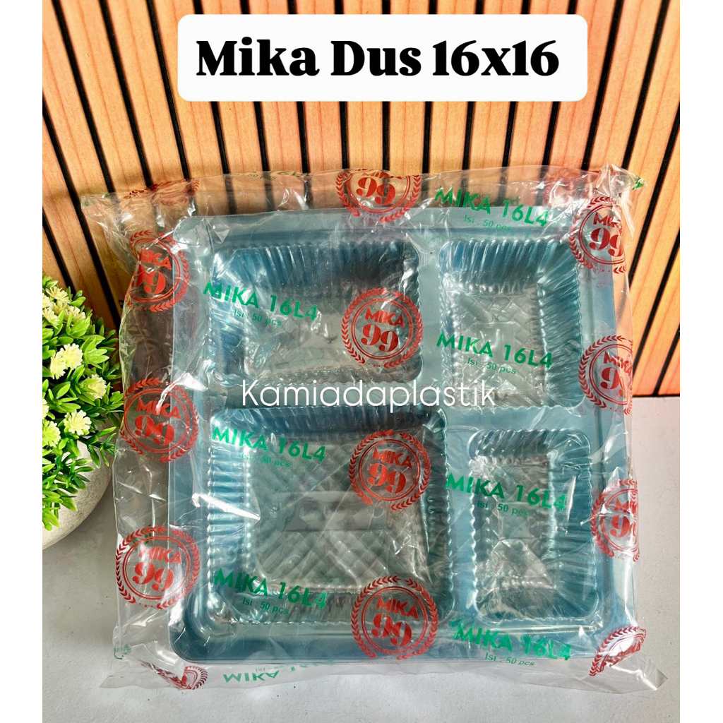 Mika Dus 16x16 (isi 50) 4 Sekat / Mika 4 sekat 16x16