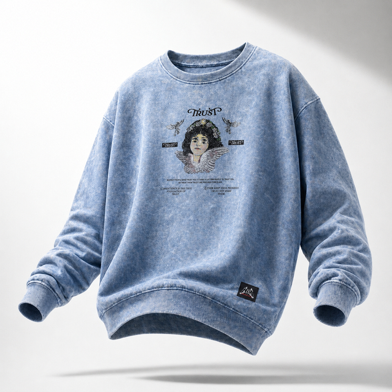 Nsa Ind  Crewneck Sweater Tie Dye Blue Pria Wanita