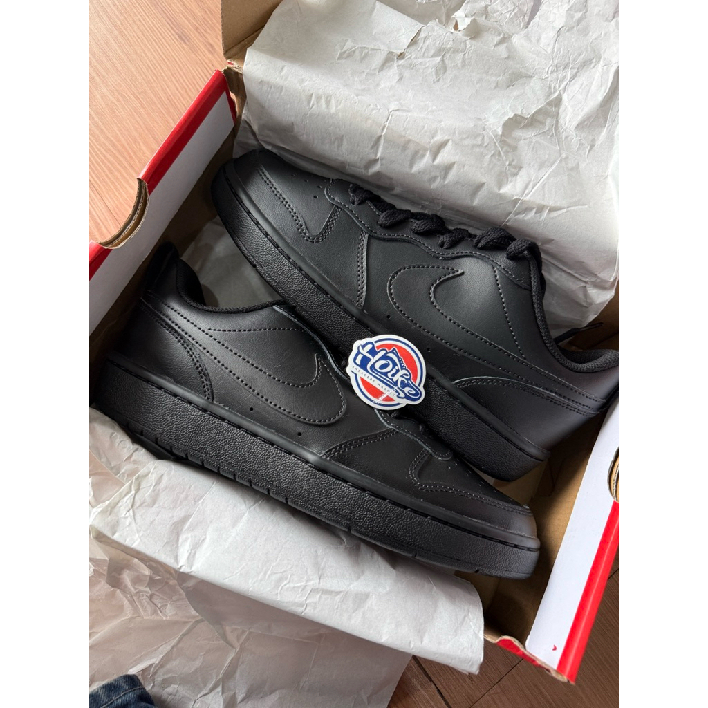 (Original Resmi) Nike Court Borough 2 Low GS Triple Black
