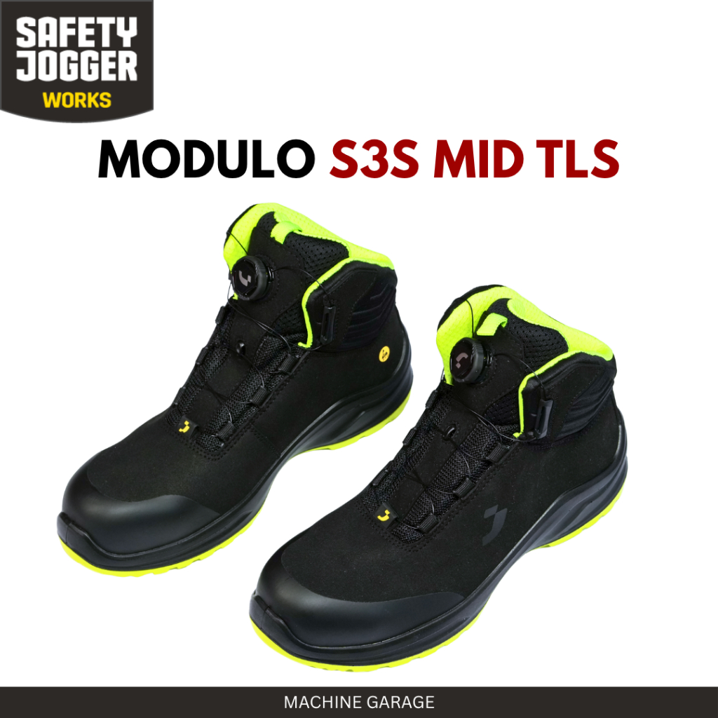 Sepatu Safety Jogger Works Modulo S3S Mid TLS Nano Carbon Toecap Metal Free Antistatic ESD Anti Slip