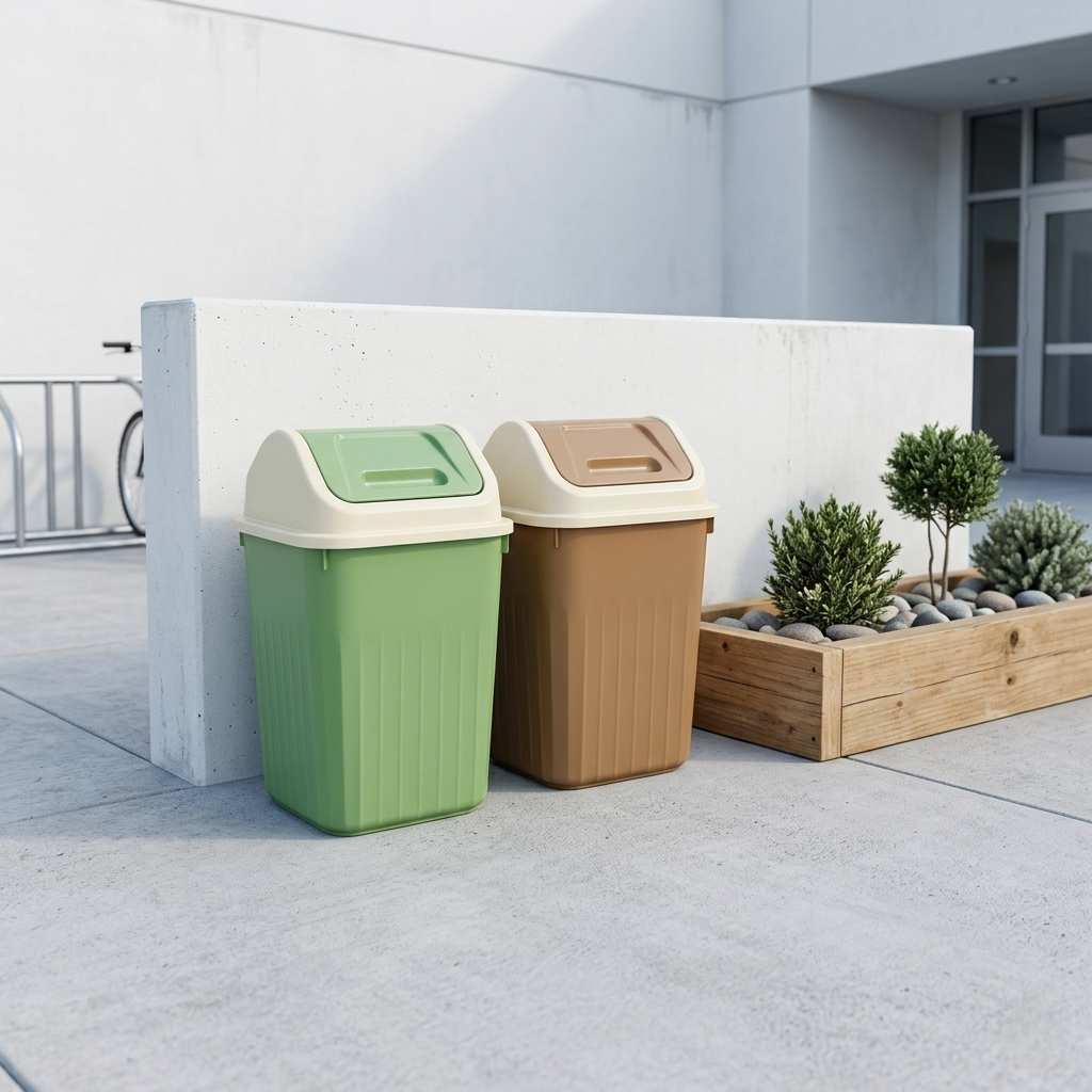 Tempat Sampah + Tutup | Trash Bin Plastic Grade-A JY-665