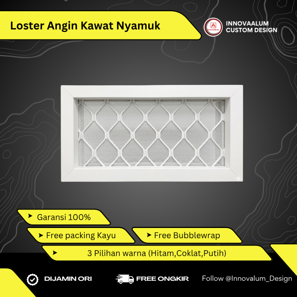 Loster Jendela Anti Nyamuk Alumunium Anti Karat T20xL30 T20xL40 T20xL50 T20xL60 T20xL70 T20xL80 T20x