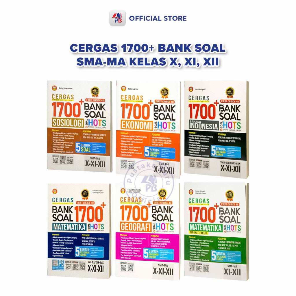 Buku Latihan Soal Kurikulum Merdeka SMA SMK / Cergas 1700+ Bank Soal Bahasa Indonesia / Geografi / E