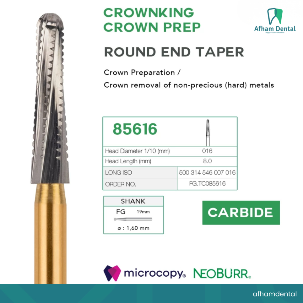 DENTAL BUR CUTTING CROWN REMOVAL BONGKAR METAL CROWN CARBIDE BUR HIGH SPEED MICROCOPY NEOBURR CROWN/