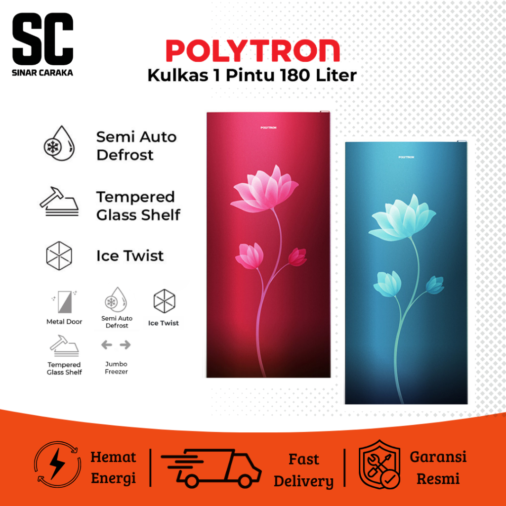 KULKAS 1 PINTU POLYTRON PRB 189 180 liter