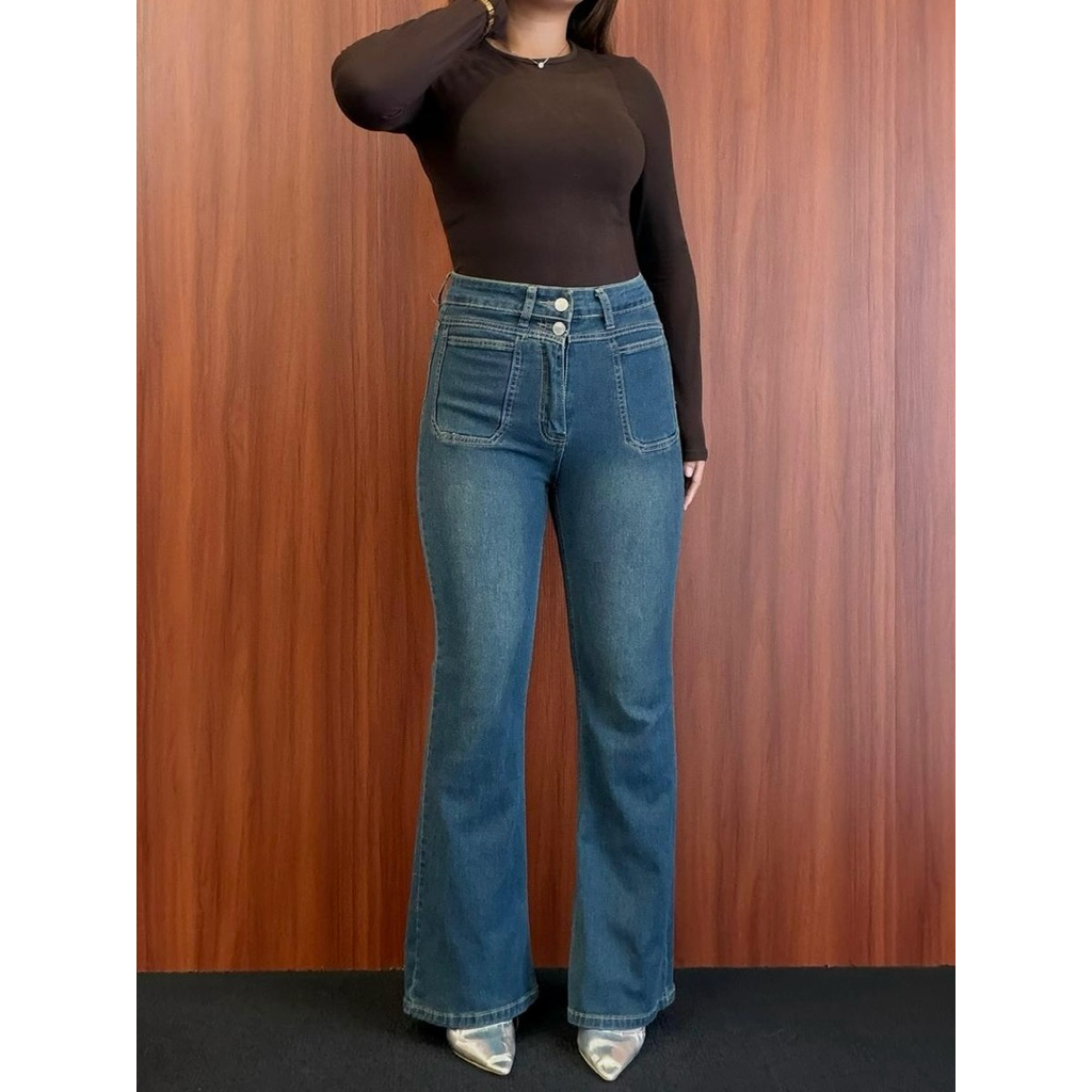 [LUXE.DLABEL] - 305 jeans | Celana jeans wanita Panjang Highwaist Wanita Jeans Wanita Polos Ripped J