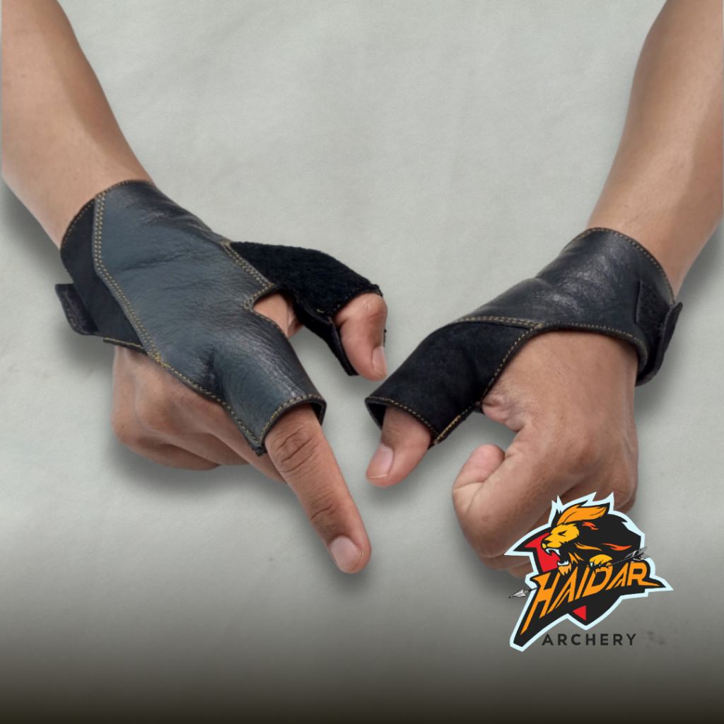 Safety Handglove Habib Qory Kulit asli / Sarung Tangan Genuine Leather / Pelindung Jari Panahan / Ar
