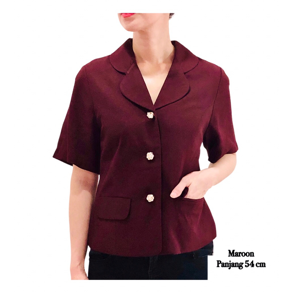 BLazer wanita tangan pendek. Jas wanita lengan pendek. Blazer wanita crop lengan pendek. Blazer wani