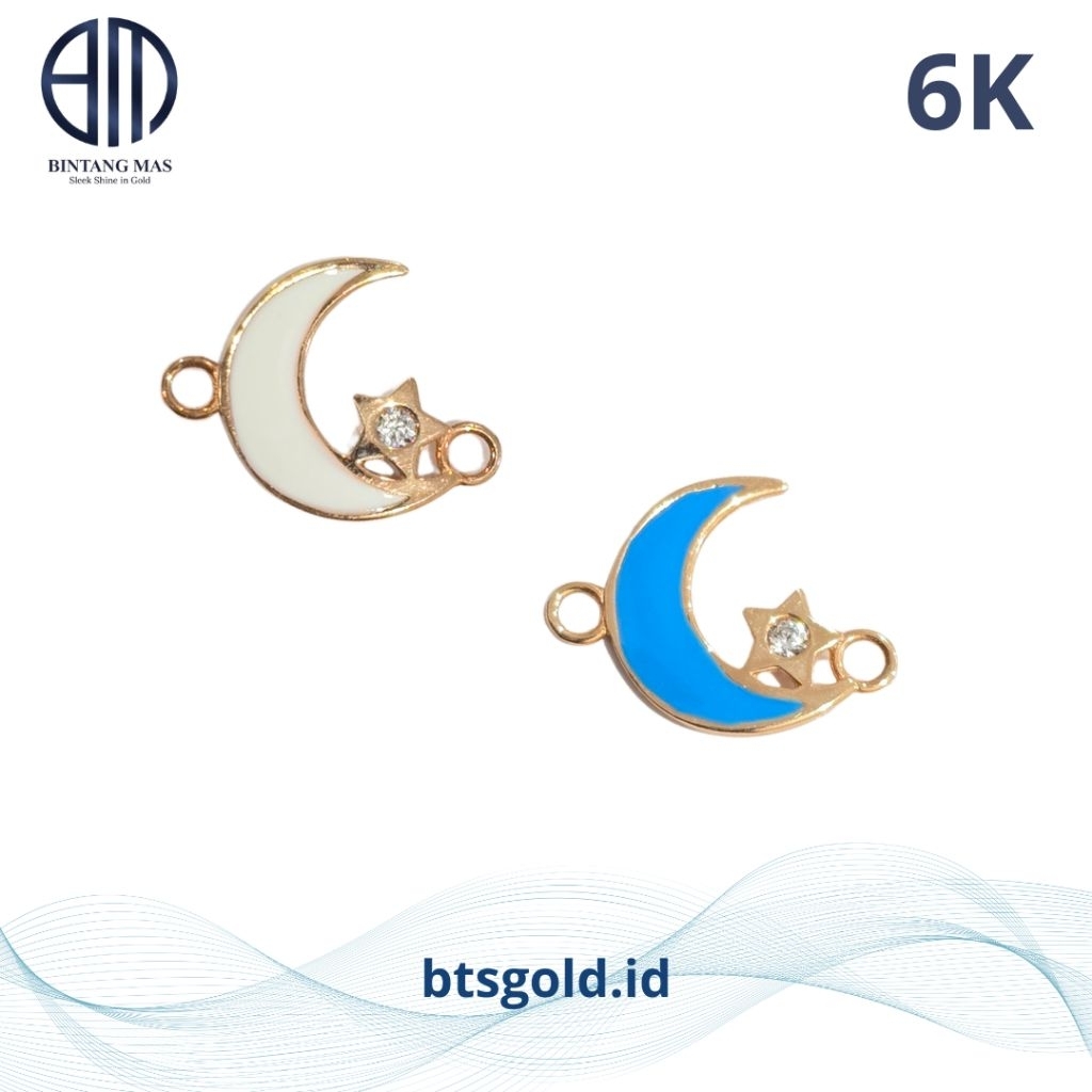 Liontin Emas Charm Bulan | 6K