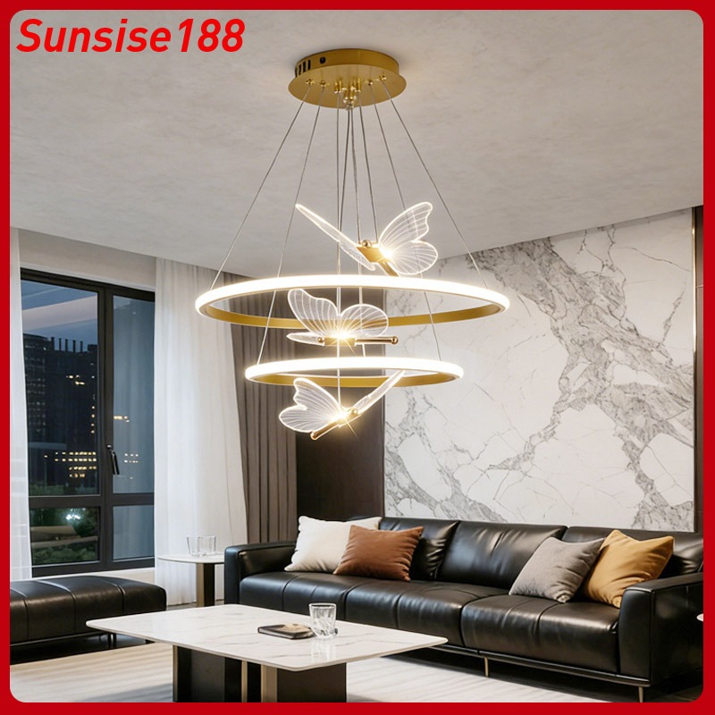 Ruang tamu chandelier LED Tricolor dekorasi chandelier bar restoran kamar tidur chandelier 30
