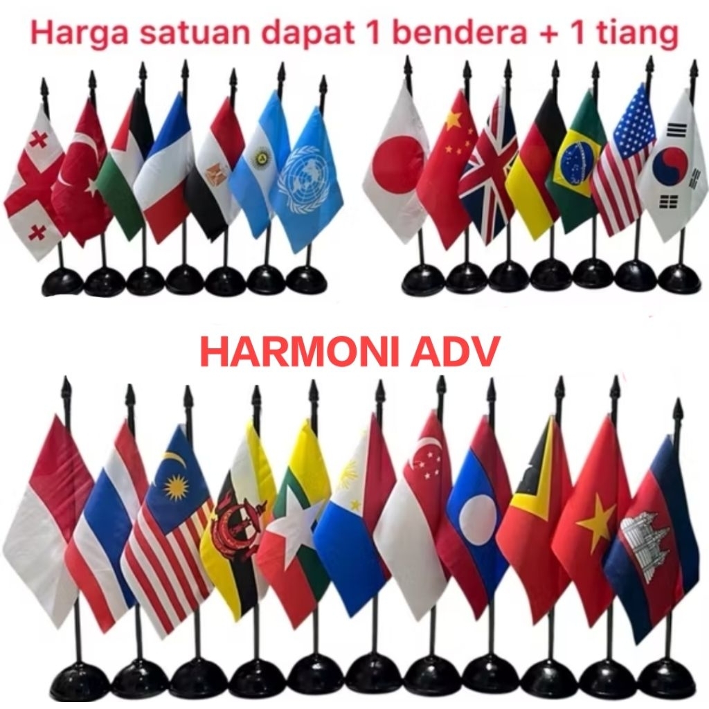 BENDERA MEJA TIANG BENDERA MEJA + BENDERA MERAH PUTIH