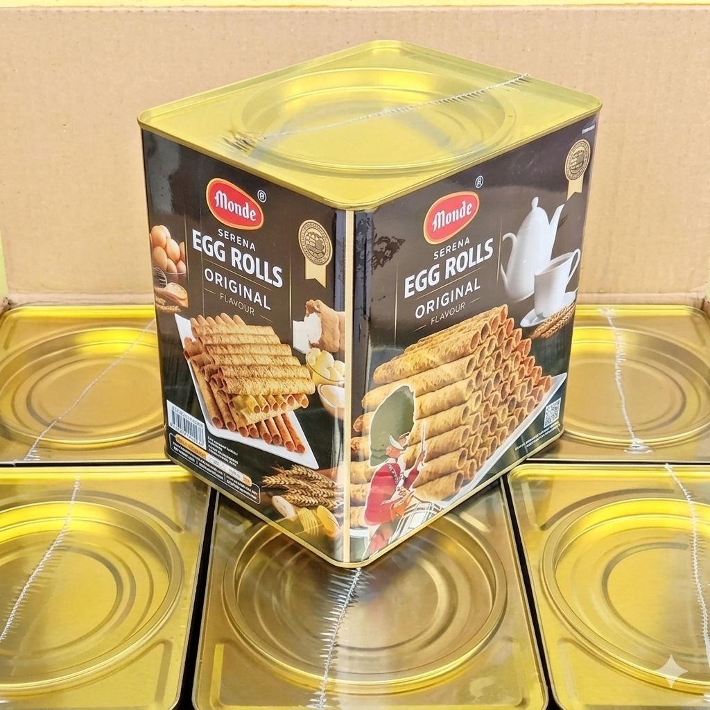 Monde Serena Egg Roll Kaleng Besar 600gr Camilan Gurih dan Nikmat