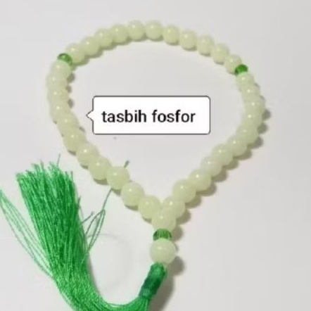 Tasbih batu posfor asli menyala dalam gelap sangat terang.