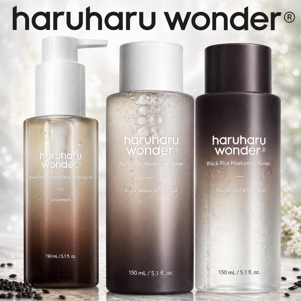 Haruharu Wonder Black Rice Toner & Cleansing Oil 150ml Melembapkan & Lembut di Kulit