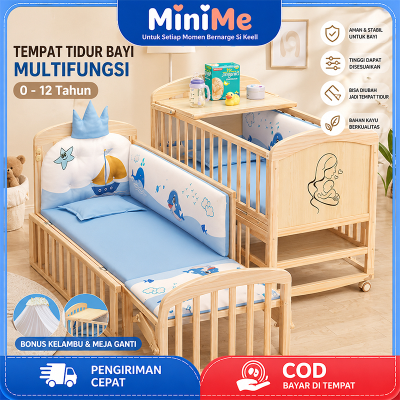 tempat tidur bayi kayu padatTanpa Cat &  Tanpa Formalin Tempat Tidur Bayi 0-10 Tahun/Box Bayi