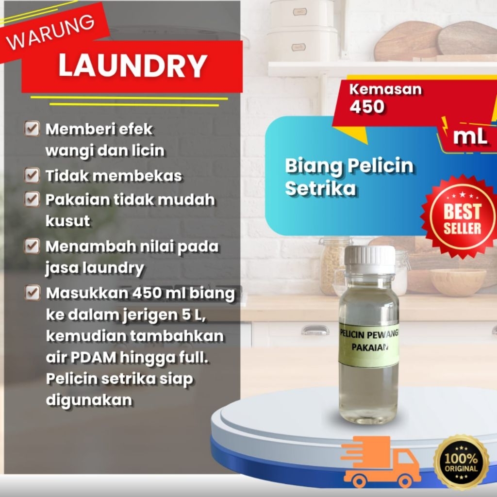 BIANG PELICIN PEWANGI SETRIKA/450mili biang = 5L PELICIN
